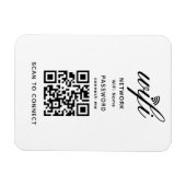 Magnet Flexible Code QR Wifi Mot de passe Internet Blanc Flexible (Horizontal)