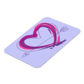 Magnet Flexible Coeur Abstrait en violet et rose (Côté Gauche)