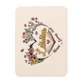 Magnet Flexible Coeur bibliothécaire floral (Vertical)