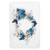 Magnet Flexible Coeur bijoux avec papillons Morpho (Vertical)