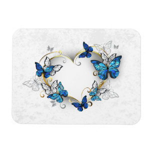 Magnet Flexible Coeur bijoux avec papillons Morpho