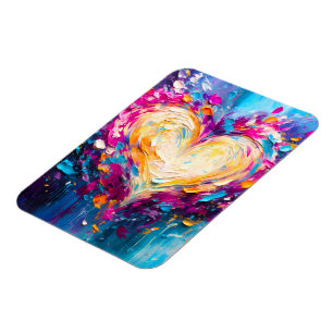 Magnet Flexible Cœur d'amour moderne abstrait coloré