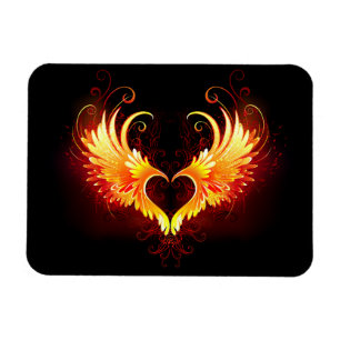 Magnet Flexible Coeur de feu ange avec ailes