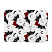 Magnet Flexible Coeur d'Halloween avec ailes de chauve-souris noir (Horizontal)