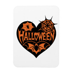 Magnet Flexible Cœur d'Halloween, Forme de cœur noir, Toile d'arai