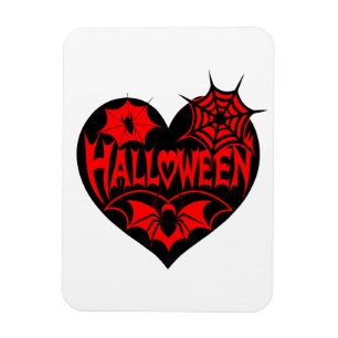 Magnet Flexible Cœur d'Halloween, forme de cœur noir, toile d'arai