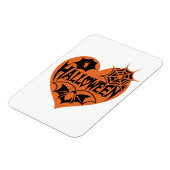 Magnet Flexible Cœur d'Halloween, Forme de cœur orange, Toile d'ar (Côté Gauche)