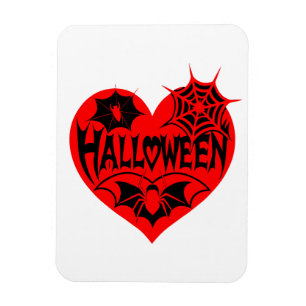 Magnet Flexible Cœur d'Halloween, Forme de cœur rouge, Toile d'ara
