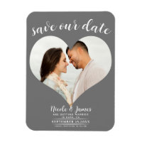 Cœur Gris Foncé Photo Mariage Étape à Sauvegarder