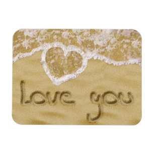 Magnet Flexible Coeur "Love you" écrit dans Sable