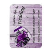 Magnet Flexible Coeur pourpre de pivoine personnalisée (Vertical)