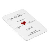 Magnet Flexible Coeur rouge | Mariage écrit à la main Enregistrer  (Côté Droit)