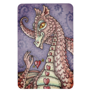 MAGNET FLEXIBLE COEUR SUR UNE CHAÎNE DRAGON ROSE VALENTINE, IMAGIN