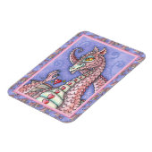 MAGNET FLEXIBLE COEUR SUR UNE CHAÎNE DRAGON ROSE VALENTINE, IMAGIN (Côté Gauche)