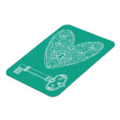 Magnet Flexible Coeur verrouillé et clé sur Arrière - plan vert ém (Côté Gauche)