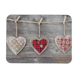 Magnet Flexible Coeurs au-dessus d'un Tableau en bois