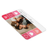 Magnet Flexible Coeurs blancs modernes rouge et rose photo Valenti (Côté Droit)