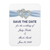 Magnet Flexible Coeurs Bleus De Glace Personnalisés Enregistrer L' (Vertical)