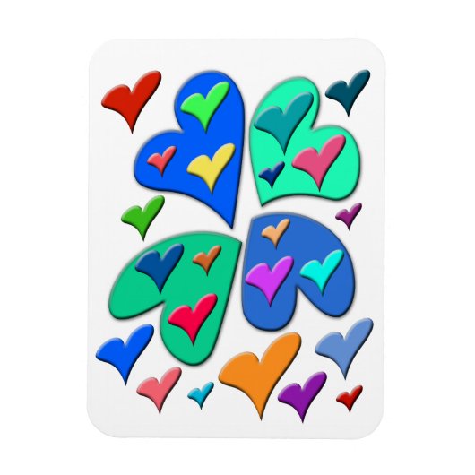 Magnet Flexible Coeurs colorés (Vertical)