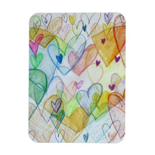 Magnet Flexible Coeurs communautaires Art Inspirational Fridge Mag