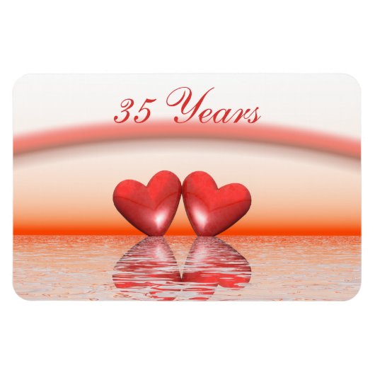Magnet Flexible Coeurs coralliens du 35e anniversaire (Horizontal)