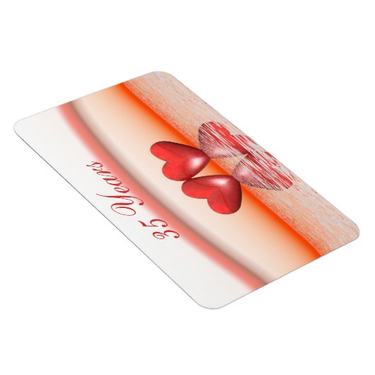 Magnet Flexible Coeurs coralliens du 35e anniversaire (Côté Droit)