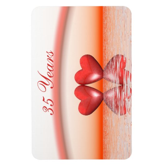 Magnet Flexible Coeurs coralliens du 35e anniversaire (Vertical)