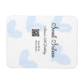 Magnet Flexible Coeurs d'aquarelle bleu QR Sweet sixteen anniversa (Horizontal)