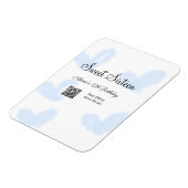 Magnet Flexible Coeurs d'aquarelle bleu QR Sweet sixteen anniversa (Côté Gauche)