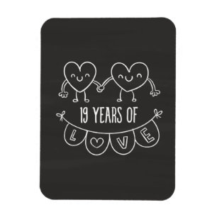 Magnet Flexible Coeurs de calèche-cadeaux du 19e anniversaire
