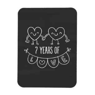 Magnet Flexible Coeurs de calèche-cadeaux du 7e anniversaire
