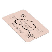 Magnet Flexible Coeurs de calligraphie rose vif Enregistrer la dat (Côté Droit)