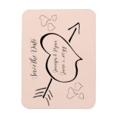 Magnet Flexible Coeurs de calligraphie rose vif Enregistrer la dat (Vertical)