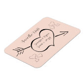 Magnet Flexible Coeurs de calligraphie rose vif Enregistrer la dat (Côté Gauche)