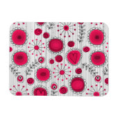 Magnet Flexible Coeurs et fleurs blancs et rouges blancs (Horizontal)