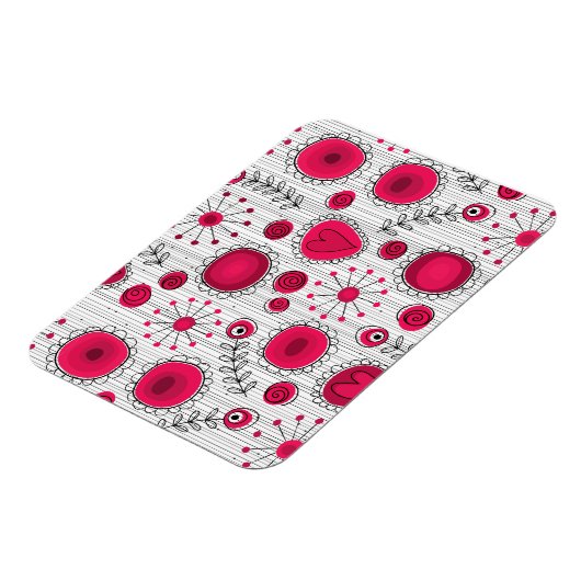 Magnet Flexible Coeurs et fleurs blancs et rouges blancs (Côté Gauche)