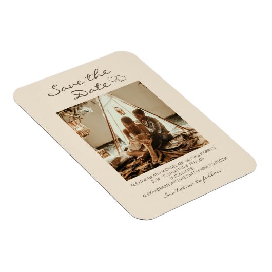 Magnet Flexible Coeurs Mariages boho rustiques (Côté Droit)