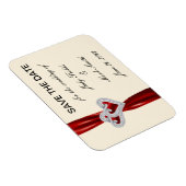 Magnet Flexible Coeurs Personnalisés Ruban Rouge Enregistrer Le Ma (Côté Droit)