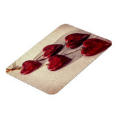 Magnet Flexible Coeurs rouges en bois liés ensemble sur une chaîne (Côté Gauche)