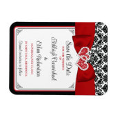 Magnet Flexible Cœurs rouges, noirs et blancs Photo Enregistrez la (Horizontal)