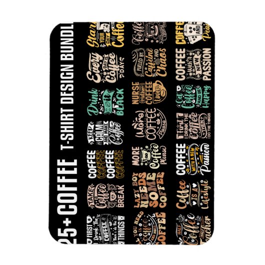 Magnet Flexible Coffee T Shirt design bundle (Vertical)