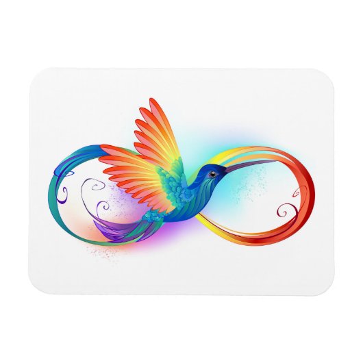 Magnet Flexible Colibri arc-en-ciel avec symbole Infinity (Horizontal)