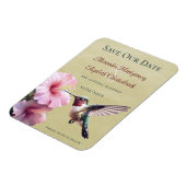 Magnet Flexible Colibri et Hibiscus | Jaune Enregistrer la date (Côté Gauche)