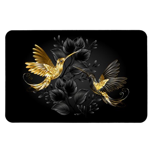Magnet Flexible Colibri noir et or (Horizontal)