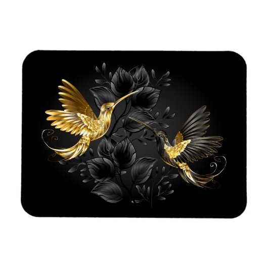 Magnet Flexible Colibri noir et or (Horizontal)