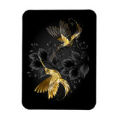 Magnet Flexible Colibri noir et or (Vertical)