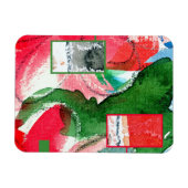 Magnet Flexible collage d'art abstrait, milieux mixtes et aquarell (Horizontal)