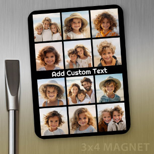 Magnet Flexible Collage de 12 photos Instagram avec fond noir