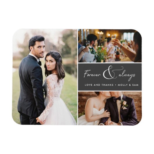 Magnet Flexible Collage de Merci photo pour toujours et toujours g (Horizontal)