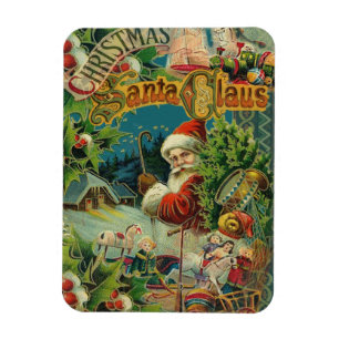 Magnet Flexible Collage de Noël victorien du Père Noël Antique